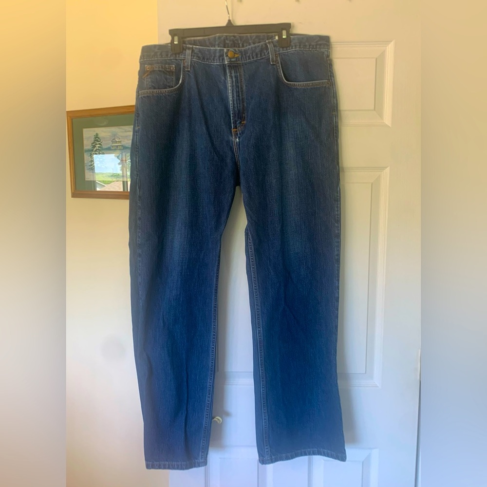 Men's Orvis Straight Leg Bootcut Blue Jeans Size 40W/30L